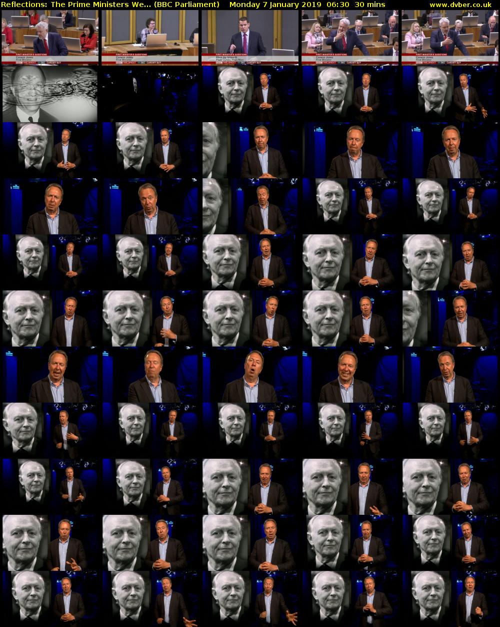 Reflections: The Prime Ministers We... (BBC Parliament) Monday 7 January 2019 06:30 - 07:00