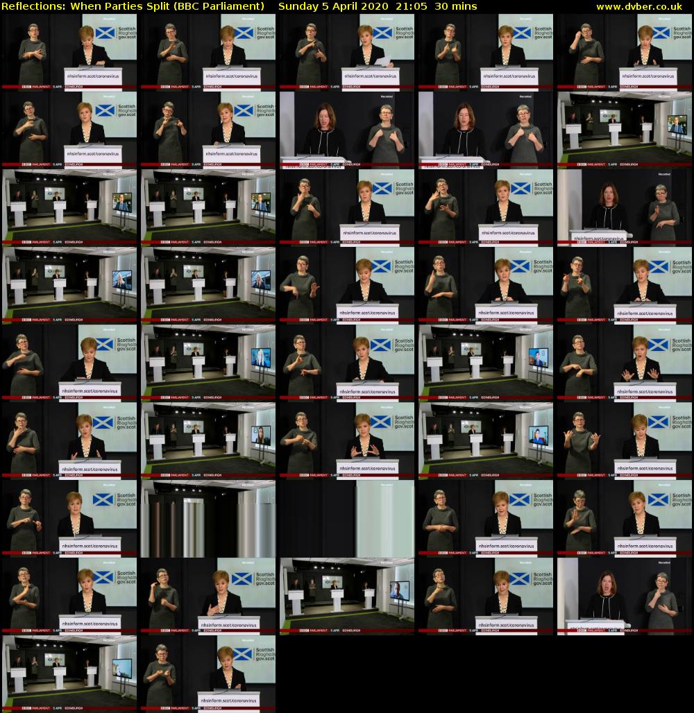 Reflections: When Parties Split (BBC Parliament) Sunday 5 April 2020 21:05 - 21:35