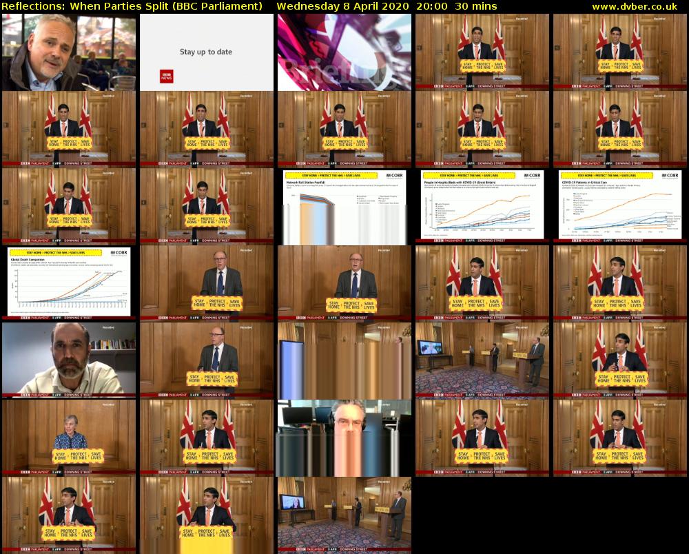 Reflections: When Parties Split (BBC Parliament) Wednesday 8 April 2020 20:00 - 20:30