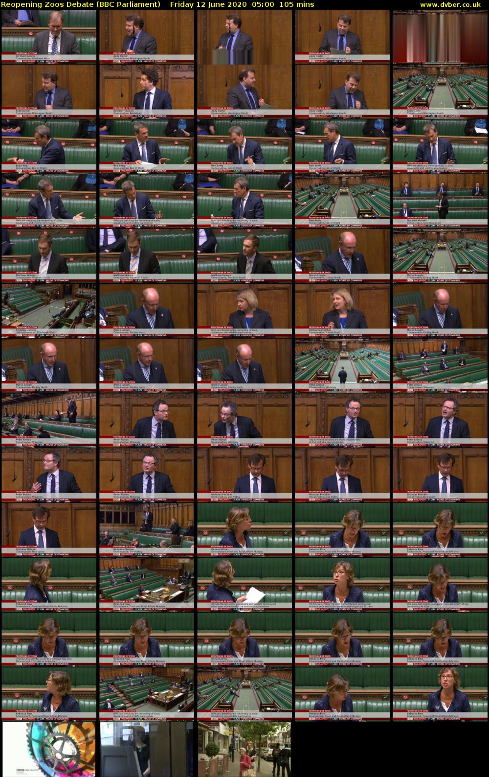 Reopening Zoos Debate (BBC Parliament) Friday 12 June 2020 05:00 - 06:45