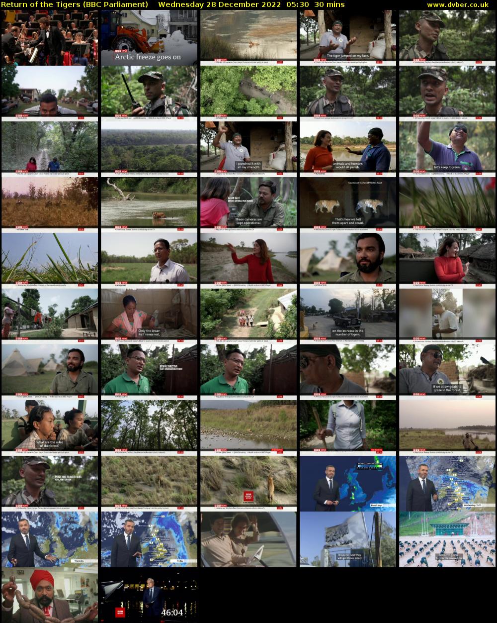 Return of the Tigers (BBC Parliament) Wednesday 28 December 2022 05:30 - 06:00