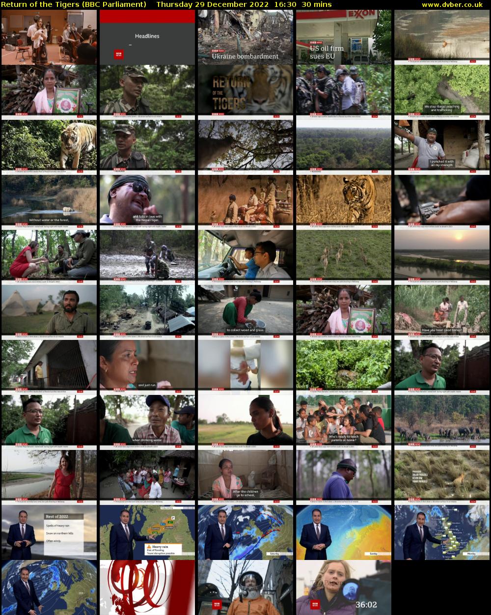 Return of the Tigers (BBC Parliament) Thursday 29 December 2022 16:30 - 17:00