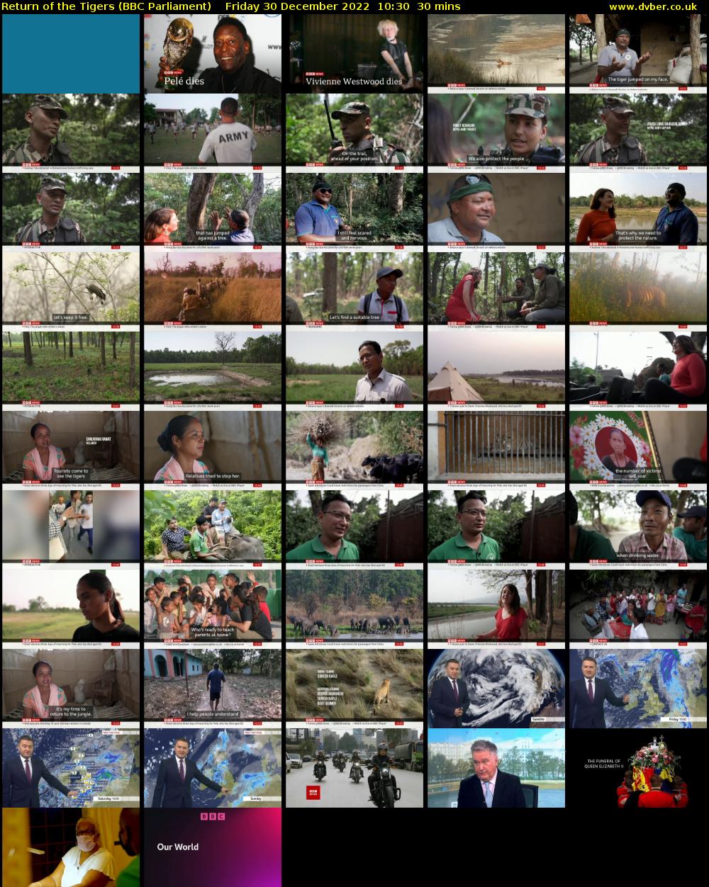 Return of the Tigers (BBC Parliament) Friday 30 December 2022 10:30 - 11:00
