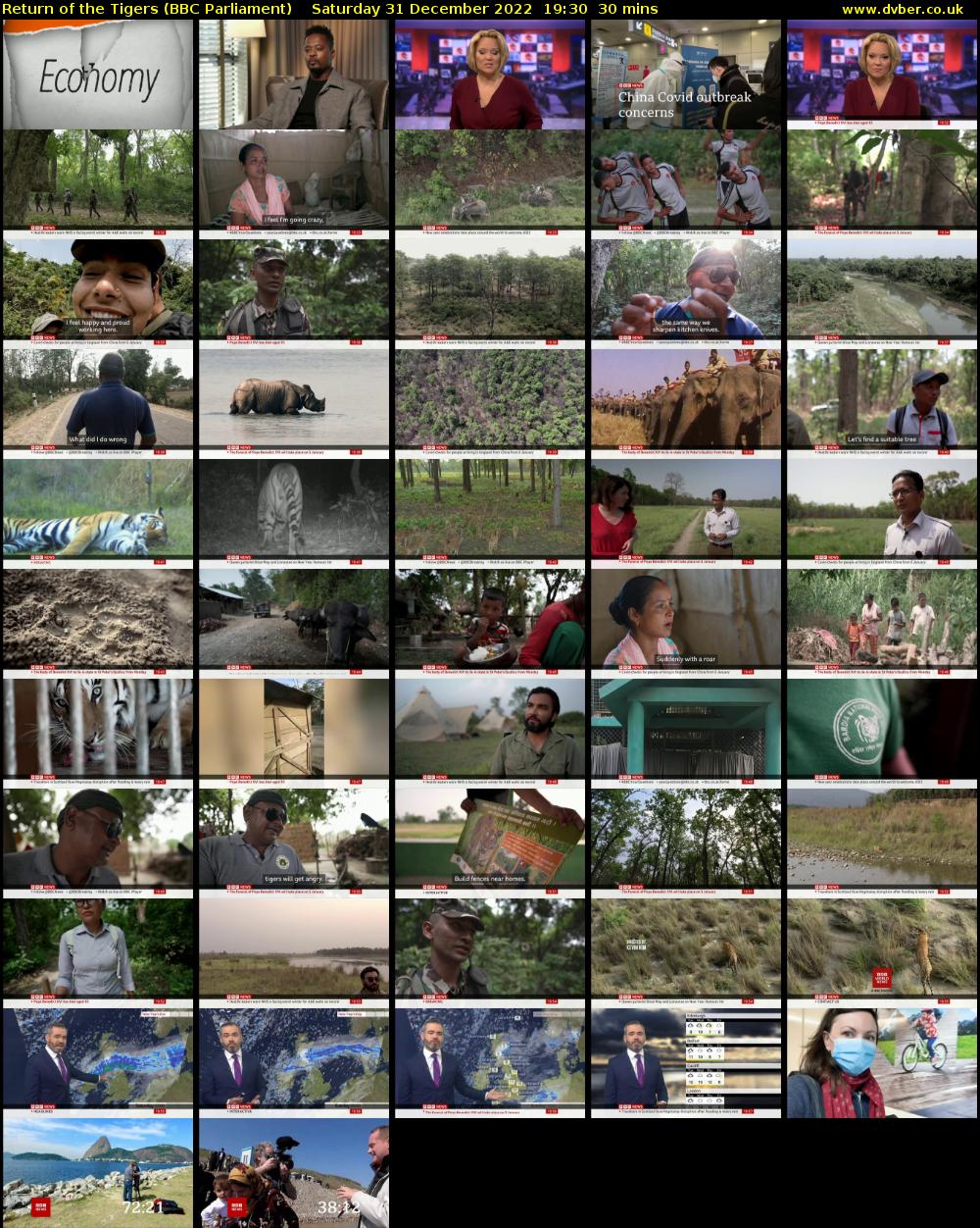 Return of the Tigers (BBC Parliament) Saturday 31 December 2022 19:30 - 20:00