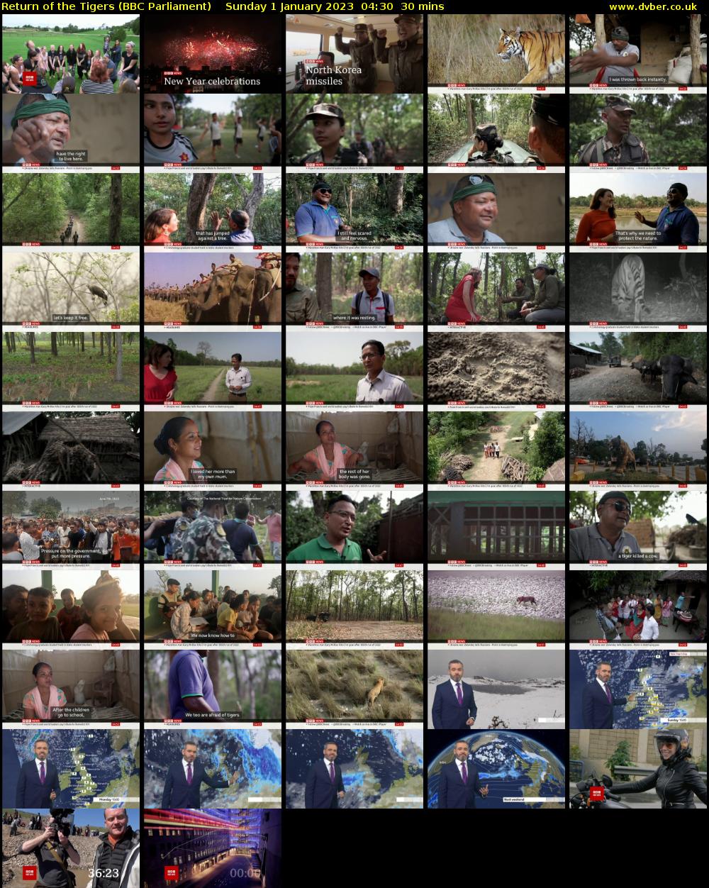 Return of the Tigers (BBC Parliament) Sunday 1 January 2023 04:30 - 05:00
