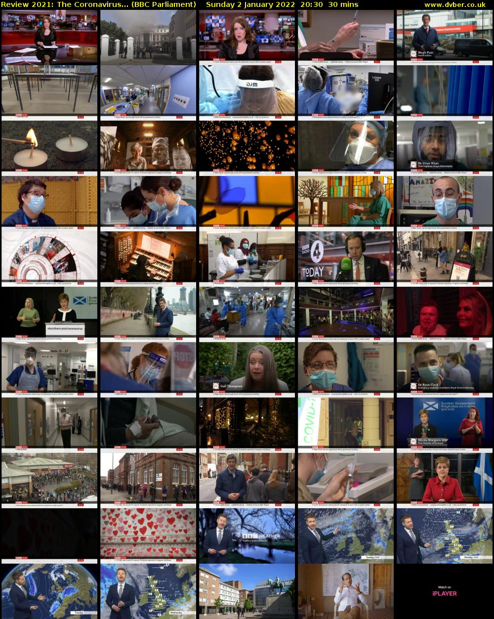 Review 2021: The Coronavirus... (BBC Parliament) Sunday 2 January 2022 20:30 - 21:00
