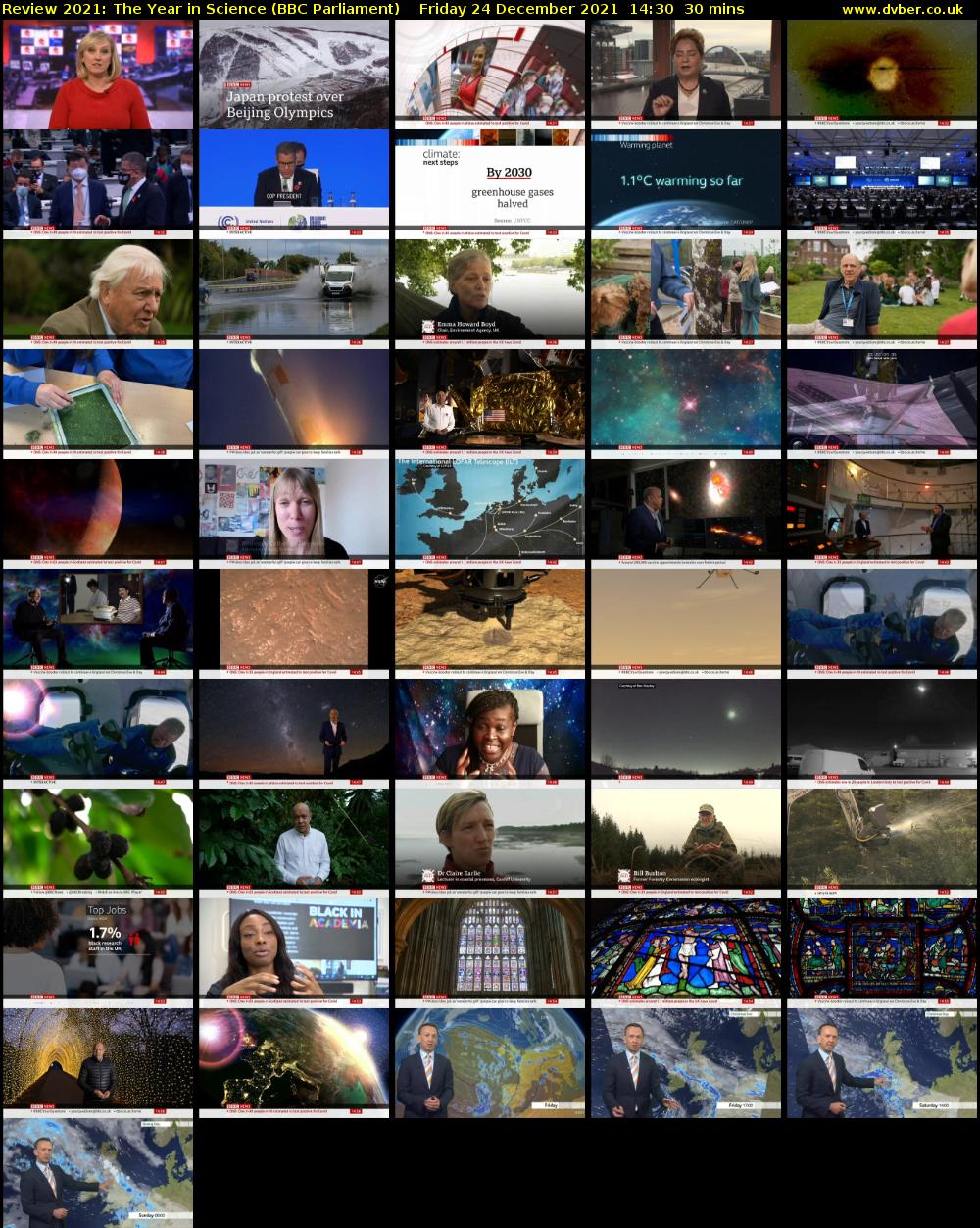 Review 2021: The Year in Science (BBC Parliament) Friday 24 December 2021 14:30 - 15:00