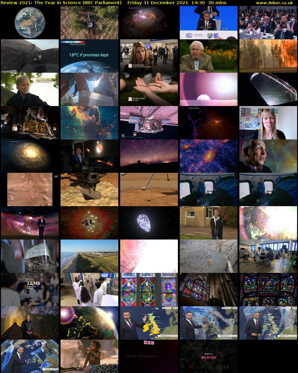 Review 2021: The Year in Science (BBC Parliament) Friday 31 December 2021 14:30 - 15:00