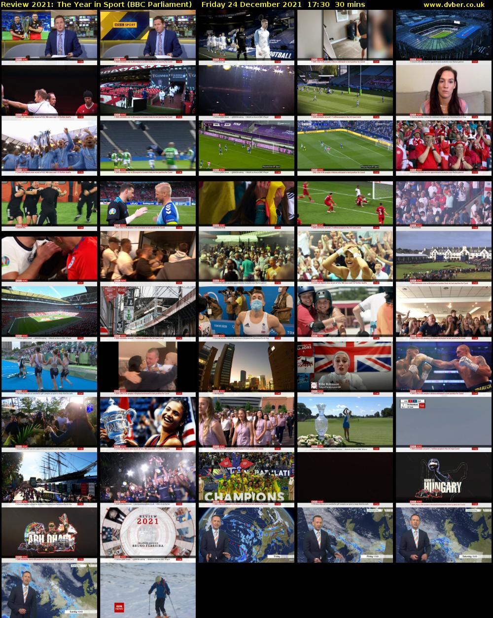 Review 2021: The Year in Sport (BBC Parliament) Friday 24 December 2021 17:30 - 18:00