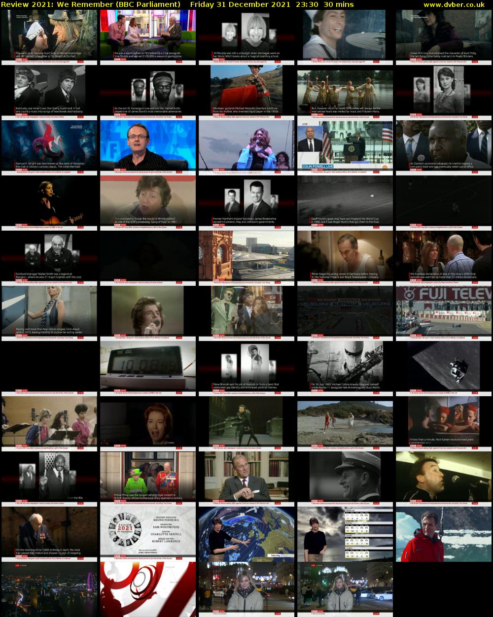 Review 2021: We Remember (BBC Parliament) Friday 31 December 2021 23:30 - 00:00