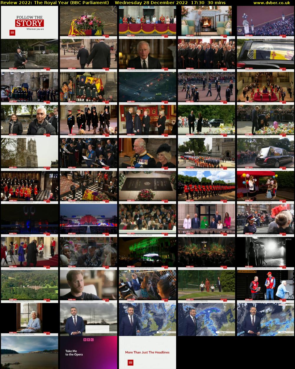 Review 2022: The Royal Year (BBC Parliament) Wednesday 28 December 2022 17:30 - 18:00