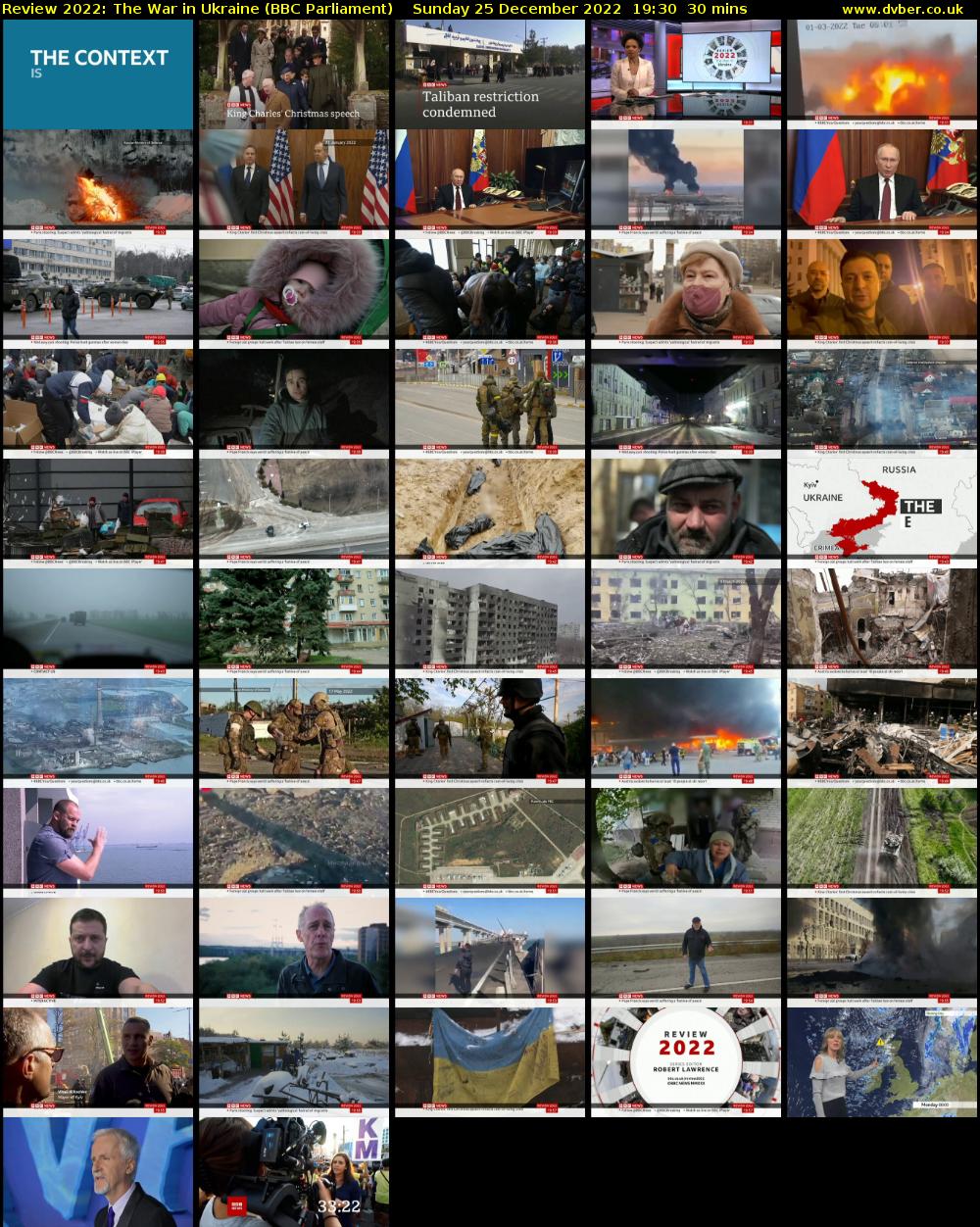 Review 2022: The War in Ukraine (BBC Parliament) Sunday 25 December 2022 19:30 - 20:00