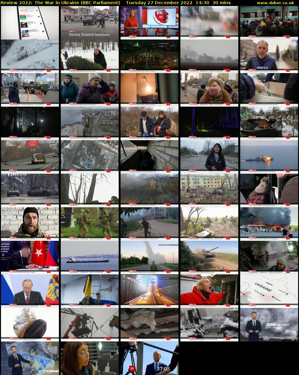 Review 2022: The War in Ukraine (BBC Parliament) Tuesday 27 December 2022 14:30 - 15:00