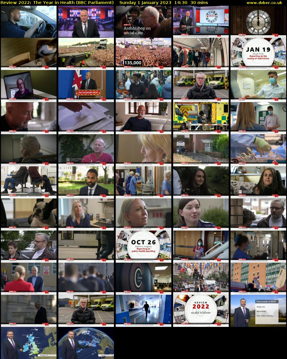 Review 2022: The Year in Health (BBC Parliament) Sunday 1 January 2023 14:30 - 15:00
