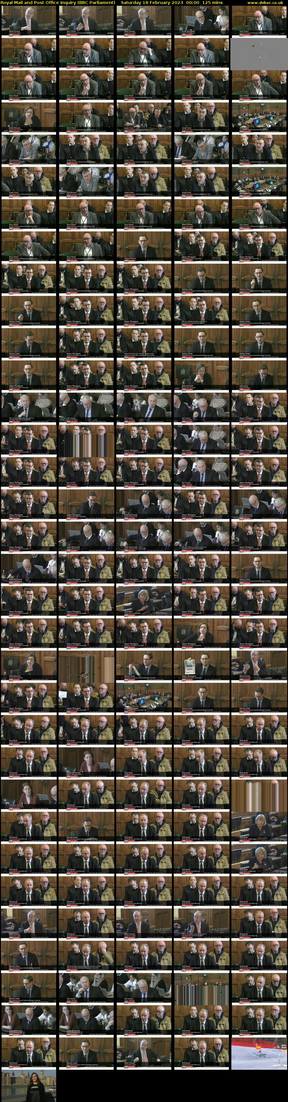 Royal Mail and Post Office Inquiry (BBC Parliament) Saturday 18 February 2023 00:00 - 02:05