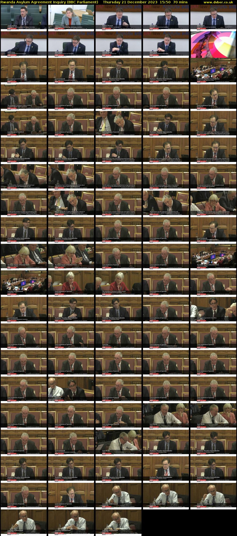 Rwanda Asylum Agreement Inquiry (BBC Parliament) Thursday 21 December 2023 15:50 - 17:00