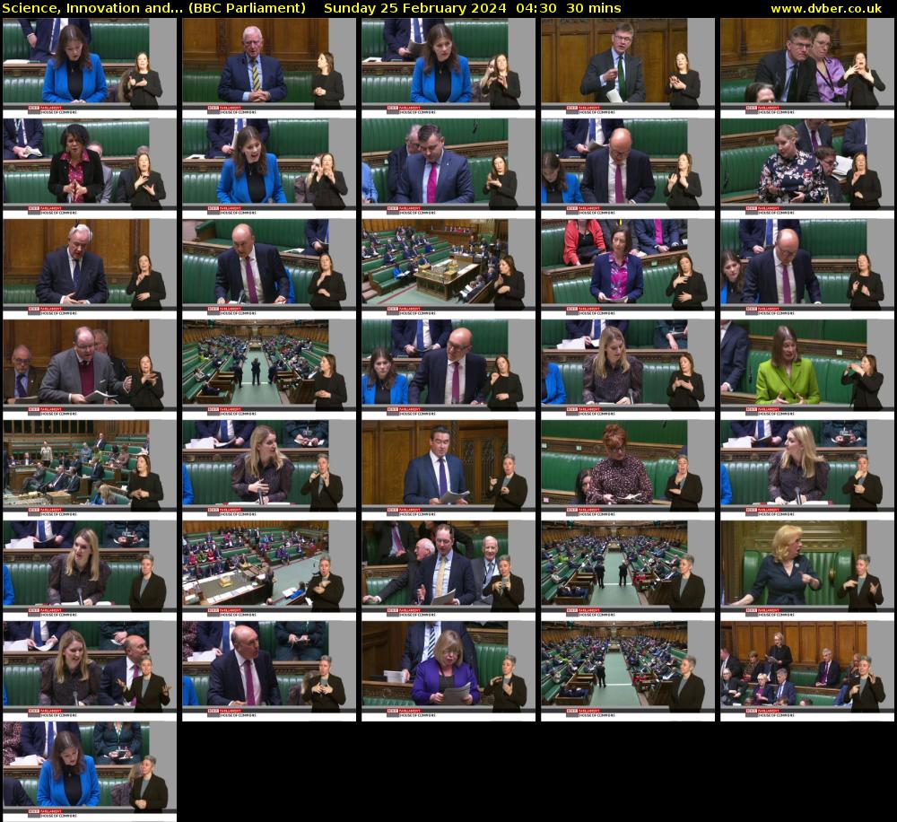 Science, Innovation and... (BBC Parliament) Sunday 25 February 2024 04:30 - 05:00