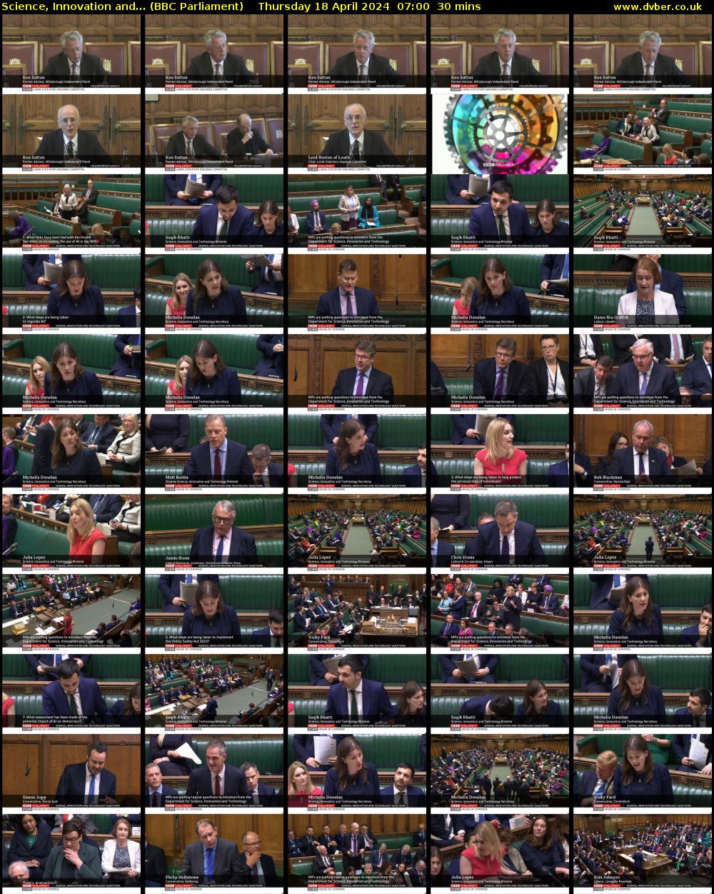 Science, Innovation and... (BBC Parliament) Thursday 18 April 2024 07:00 - 07:30