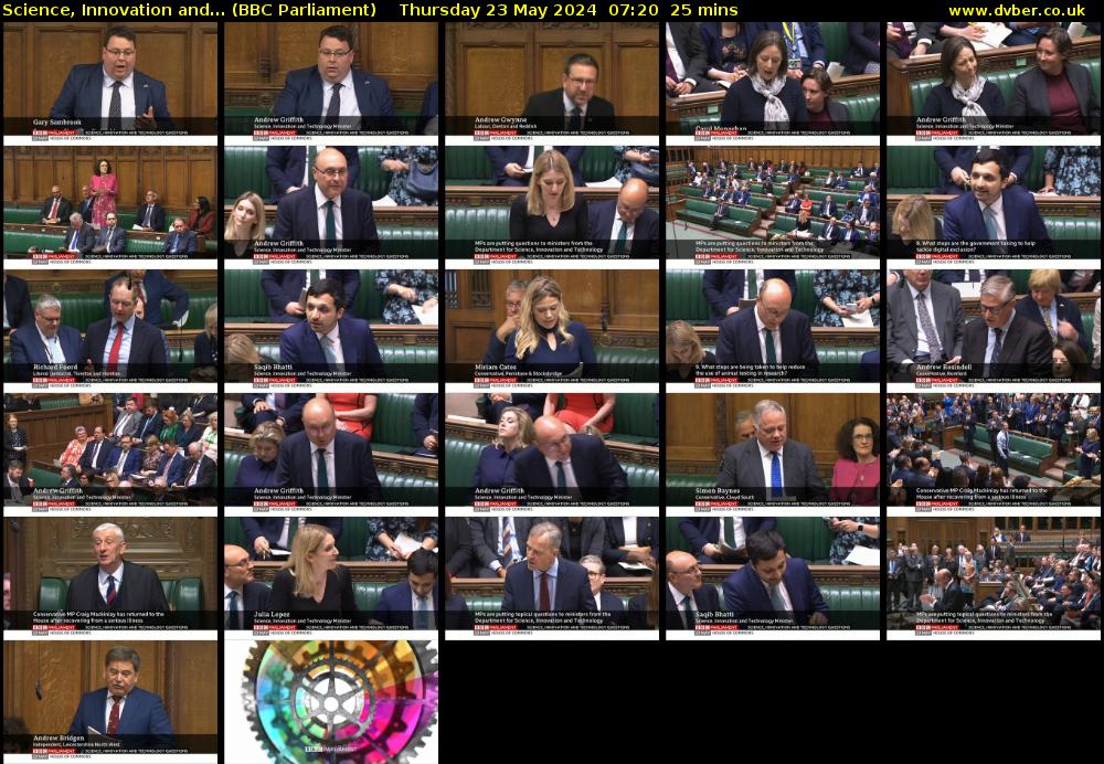 Science, Innovation and... (BBC Parliament) Thursday 23 May 2024 07:20 - 07:45