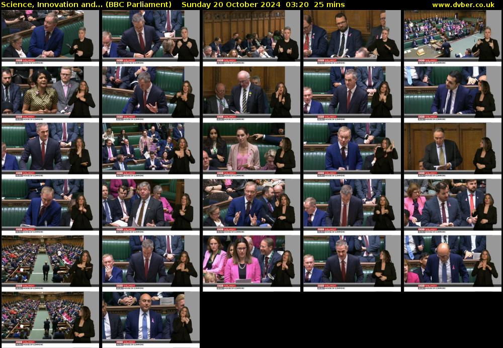 Science, Innovation and... (BBC Parliament) Sunday 20 October 2024 03:20 - 03:45
