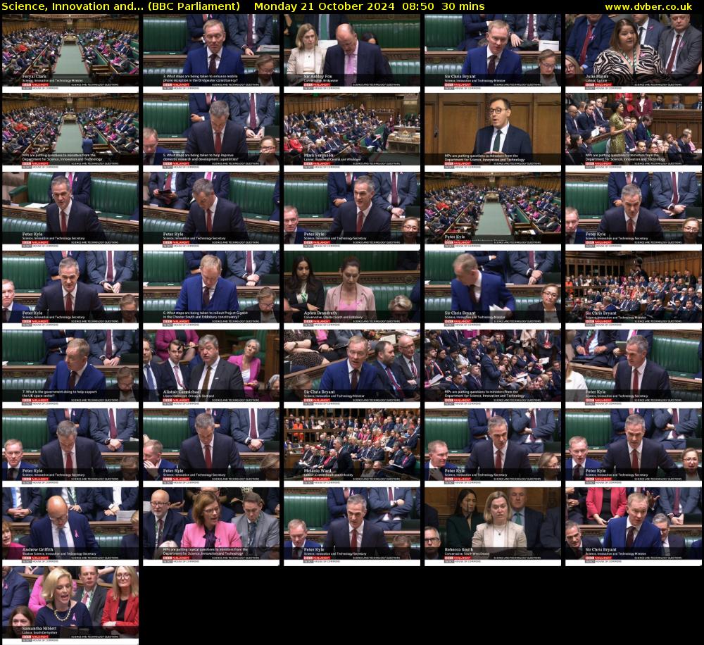 Science, Innovation and... (BBC Parliament) Monday 21 October 2024 08:50 - 09:20