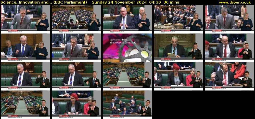 Science, Innovation and... (BBC Parliament) Sunday 24 November 2024 04:30 - 05:00