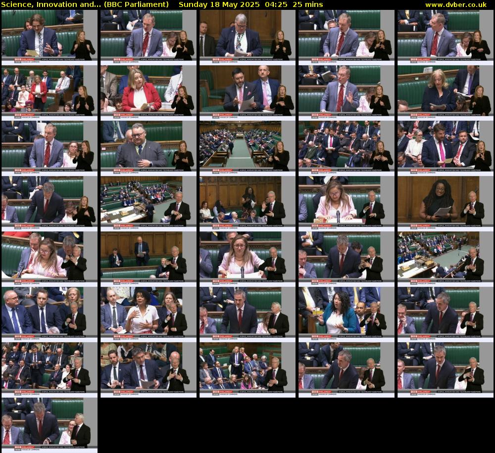Science, Innovation and... (BBC Parliament) Sunday 18 May 2025 04:25 - 04:50