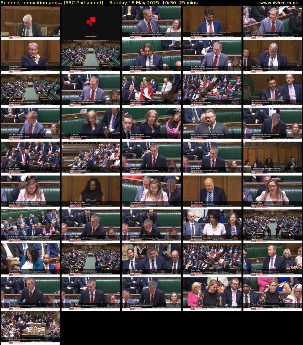 Science, Innovation and... (BBC Parliament) Sunday 18 May 2025 10:30 - 10:55