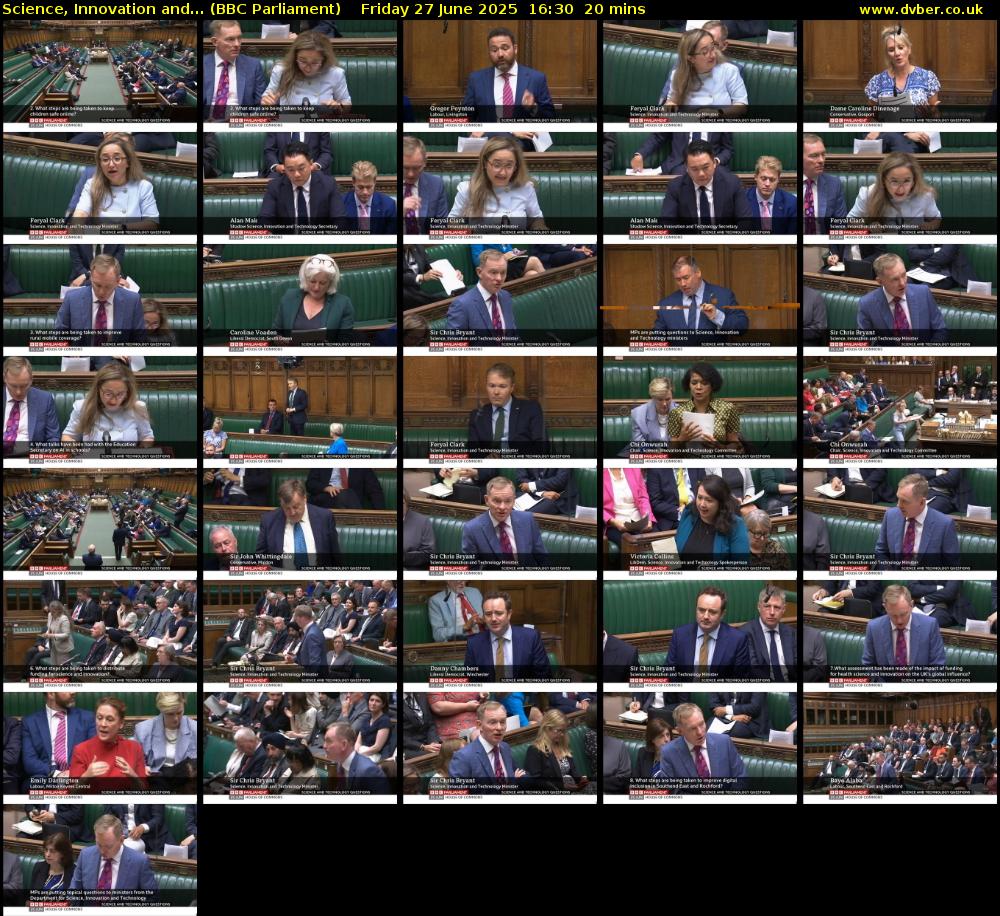 Science, Innovation and... (BBC Parliament) Friday 27 June 2025 16:30 - 16:50