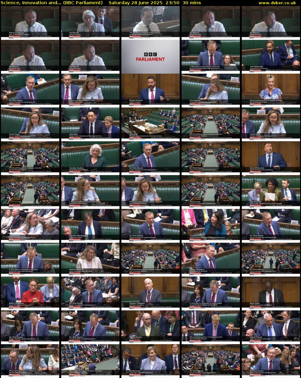 Science, Innovation and... (BBC Parliament) Saturday 28 June 2025 23:50 - 00:20