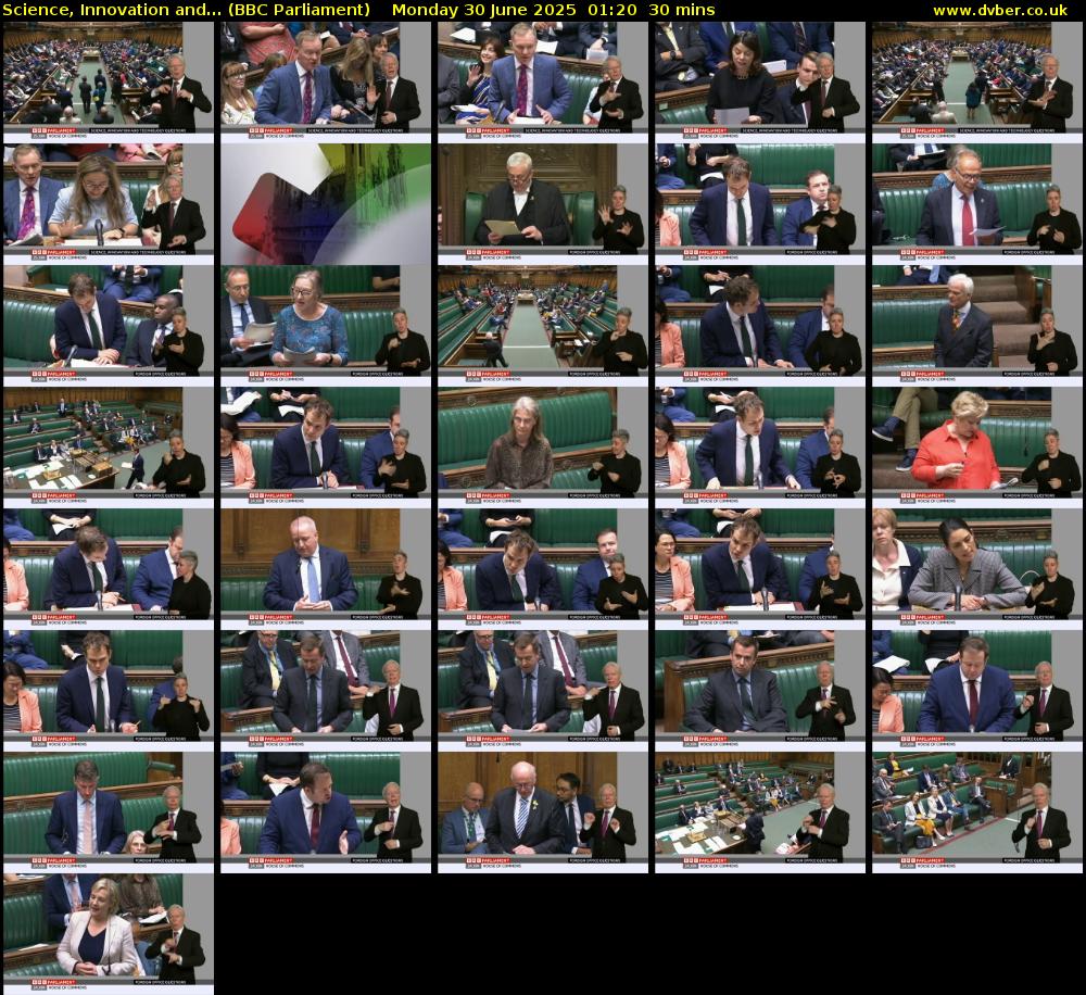Science, Innovation and... (BBC Parliament) Monday 30 June 2025 01:20 - 01:50