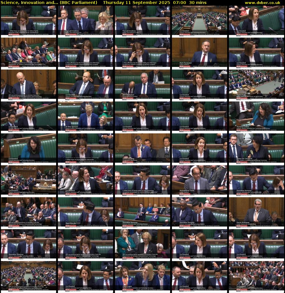 Science, Innovation and... (BBC Parliament) Thursday 11 September 2025 07:00 - 07:30