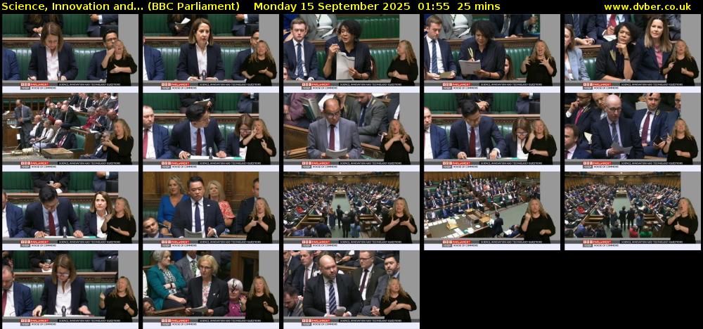 Science, Innovation and... (BBC Parliament) Monday 15 September 2025 01:55 - 02:20