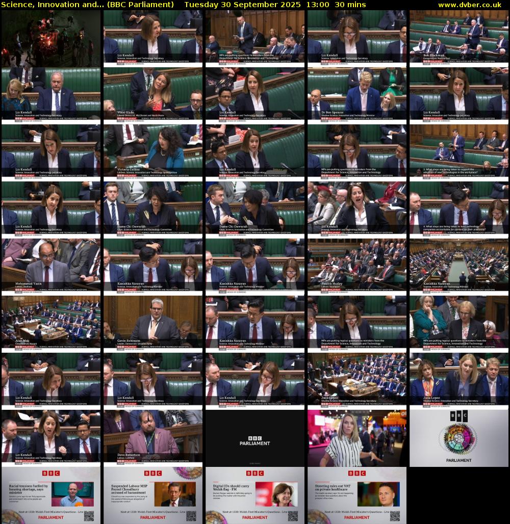 Science, Innovation and... (BBC Parliament) Tuesday 30 September 2025 13:00 - 13:30