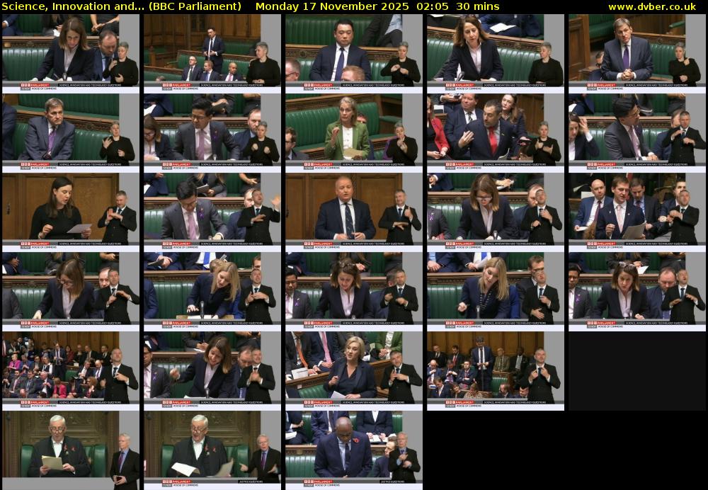 Science, Innovation and... (BBC Parliament) Monday 17 November 2025 02:05 - 02:35