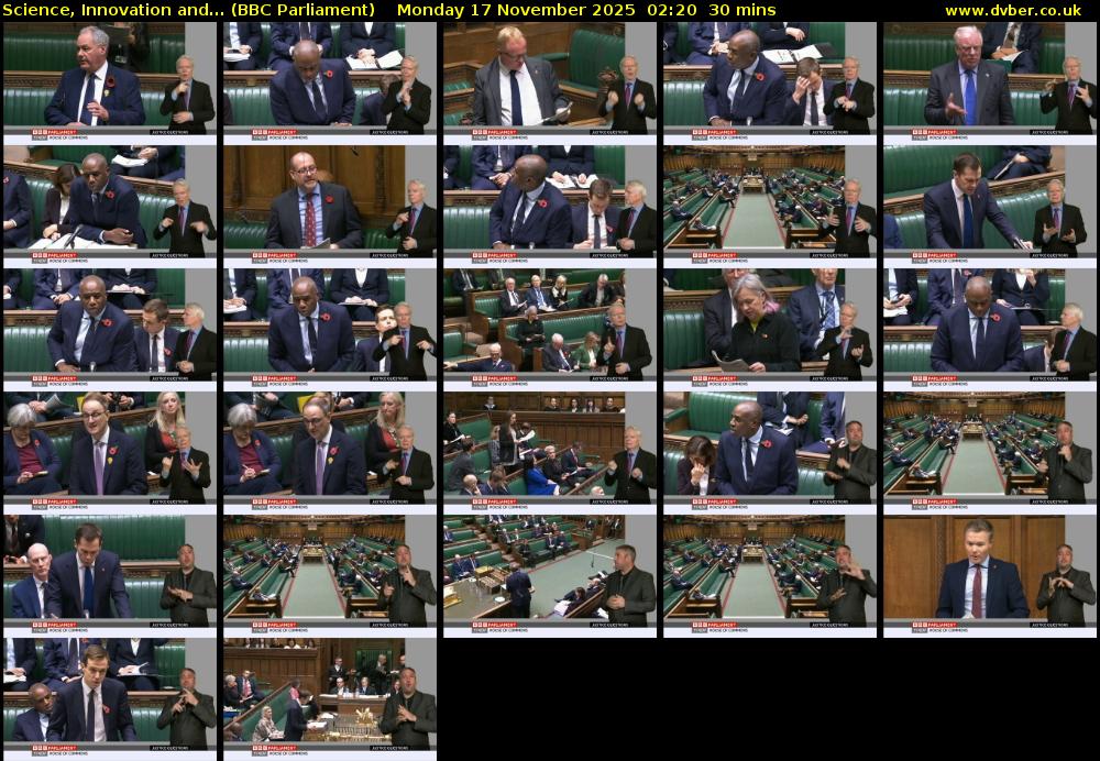 Science, Innovation and... (BBC Parliament) Monday 17 November 2025 02:20 - 02:50