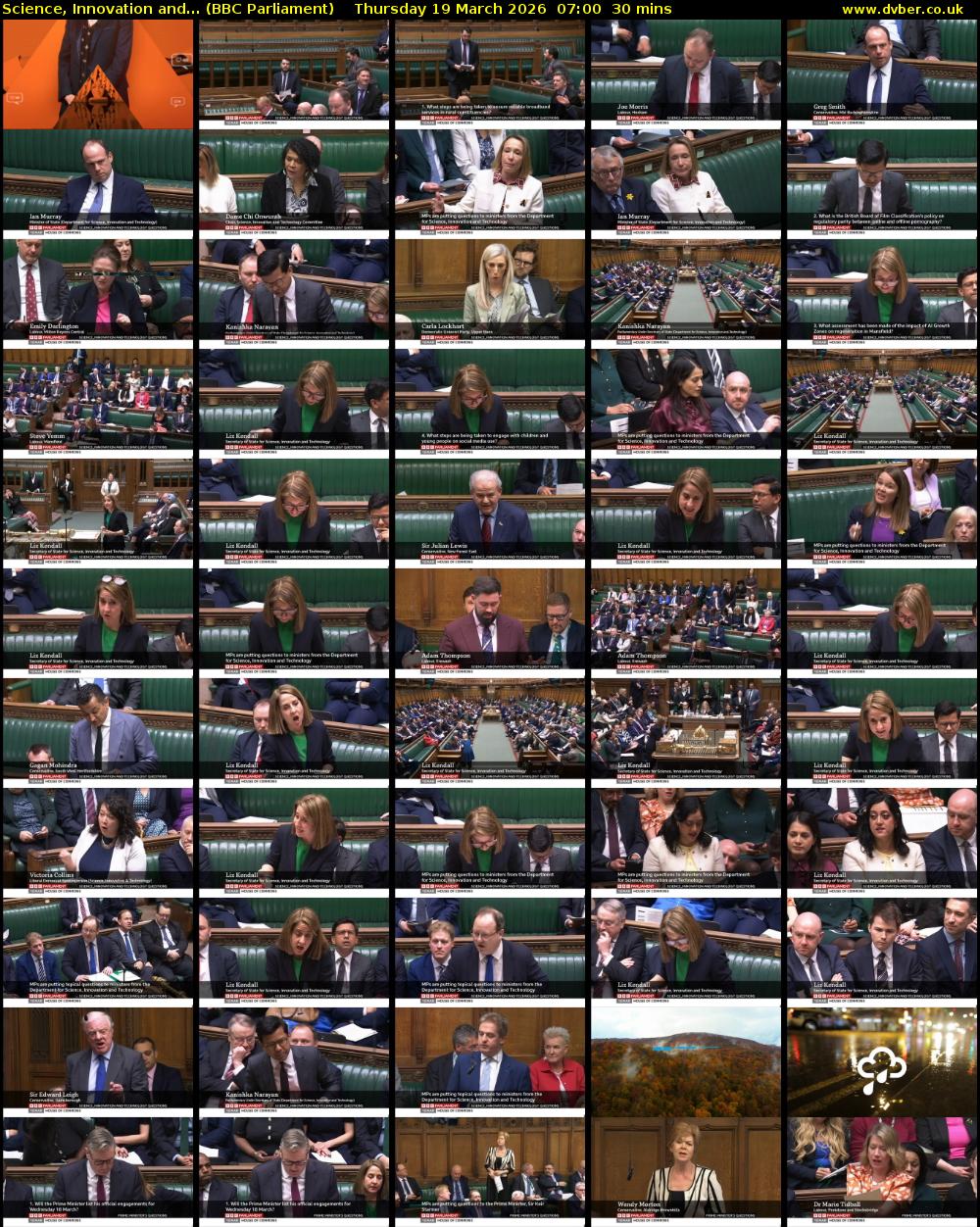 Science, Innovation and... (BBC Parliament) Thursday 19 March 2026 07:00 - 07:30