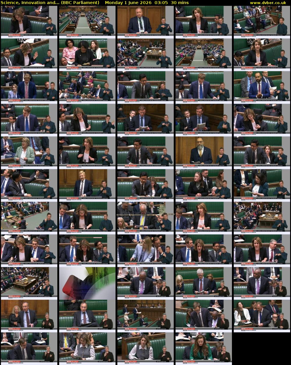 Science, Innovation and... (BBC Parliament) Monday 1 June 2026 03:05 - 03:35