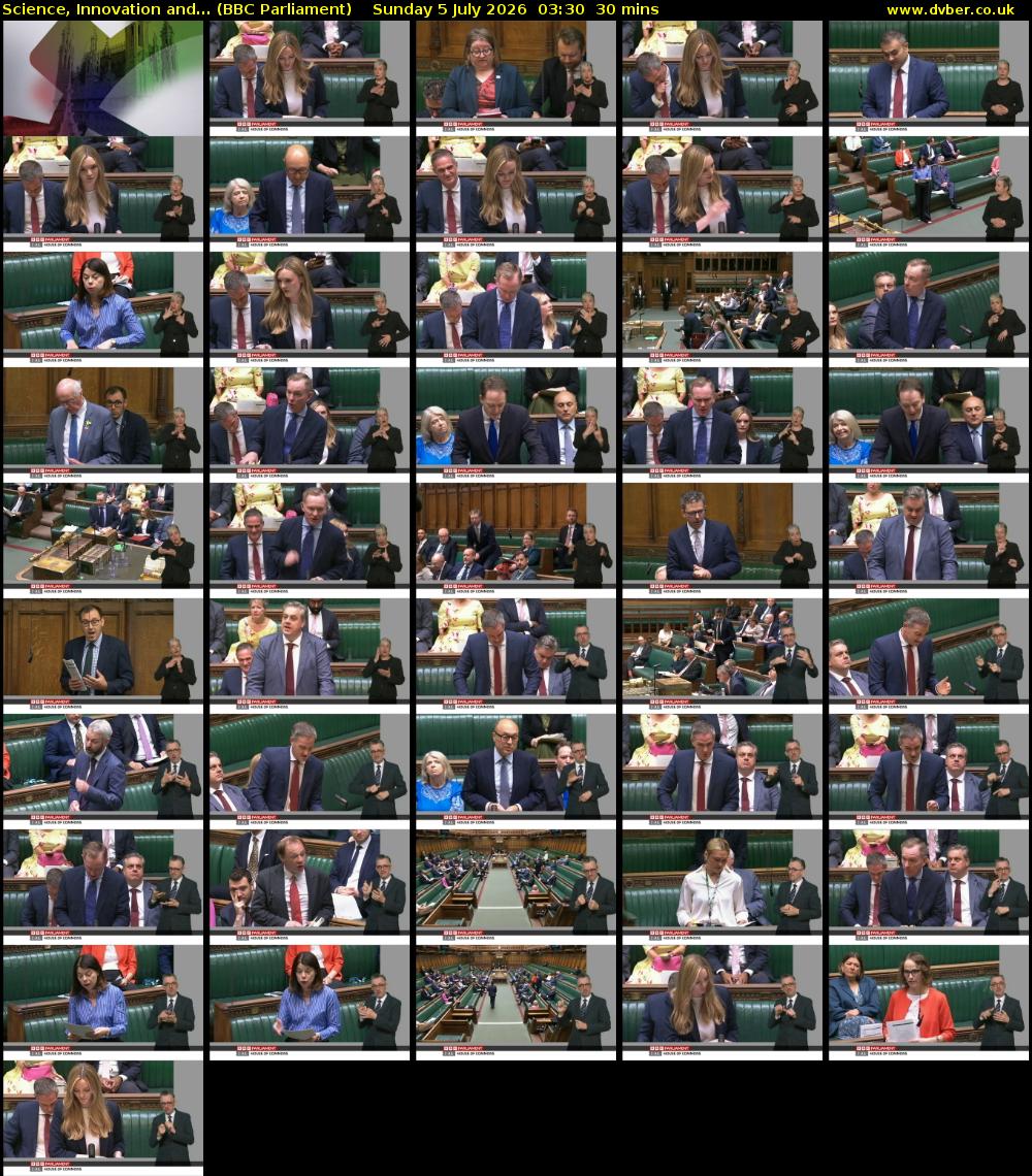 Science, Innovation and... (BBC Parliament) Sunday 5 July 2026 03:30 - 04:00
