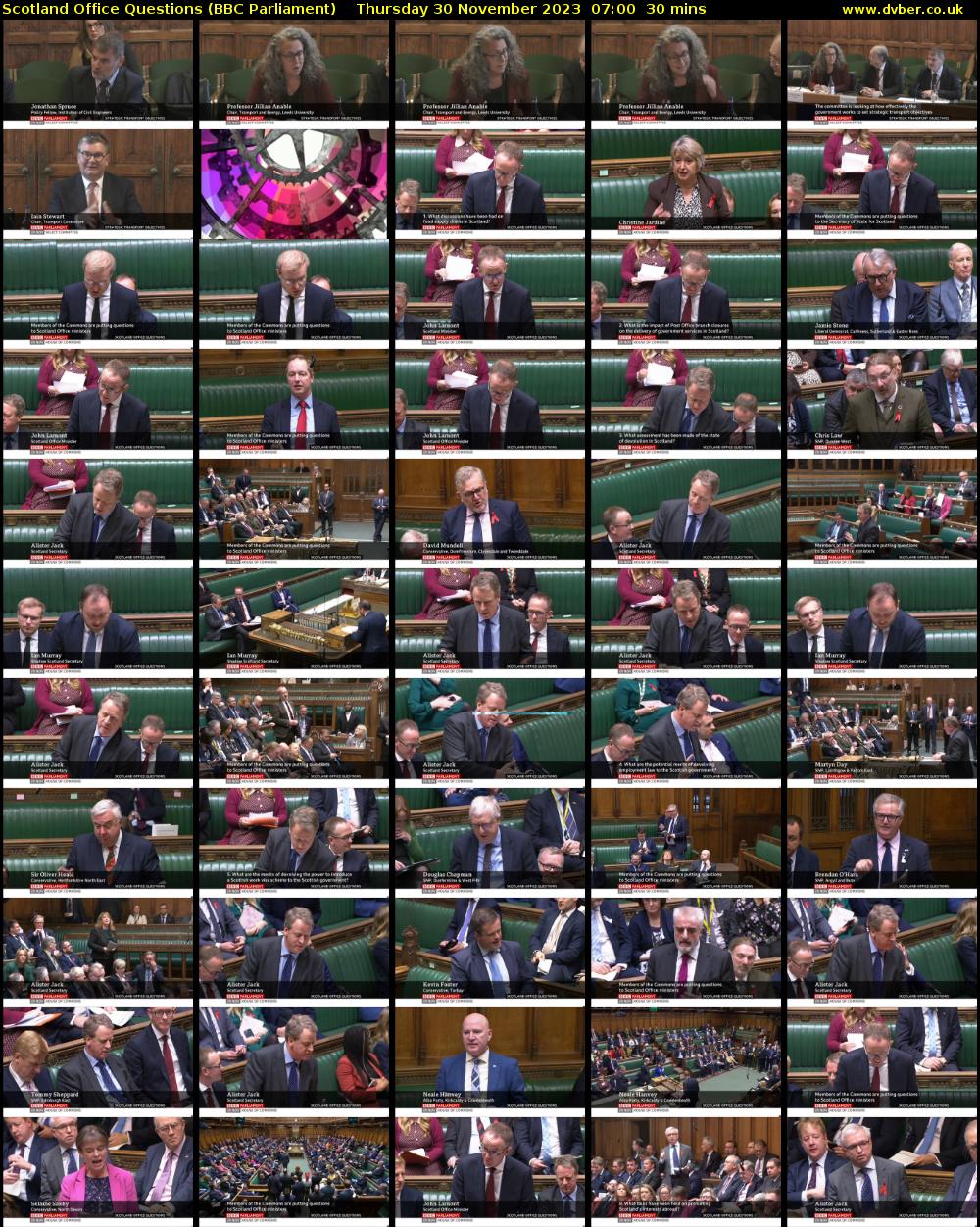 Scotland Office Questions (BBC Parliament) Thursday 30 November 2023 07:00 - 07:30