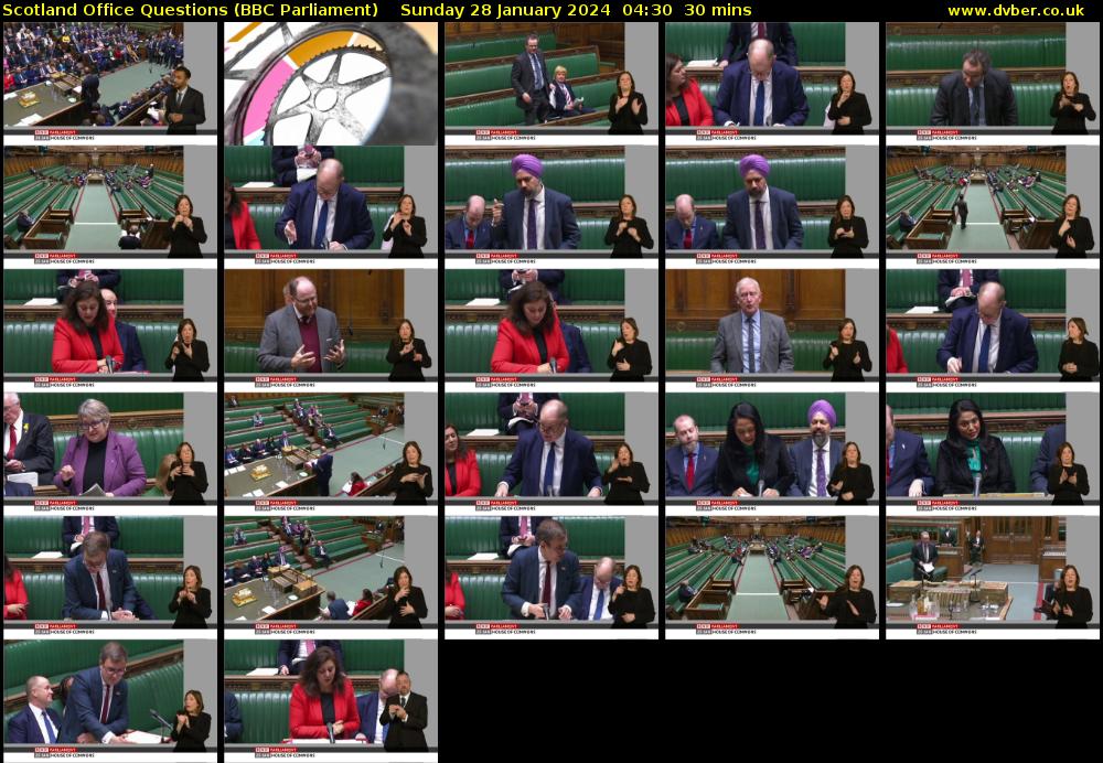 Scotland Office Questions (BBC Parliament) Sunday 28 January 2024 04:30 - 05:00