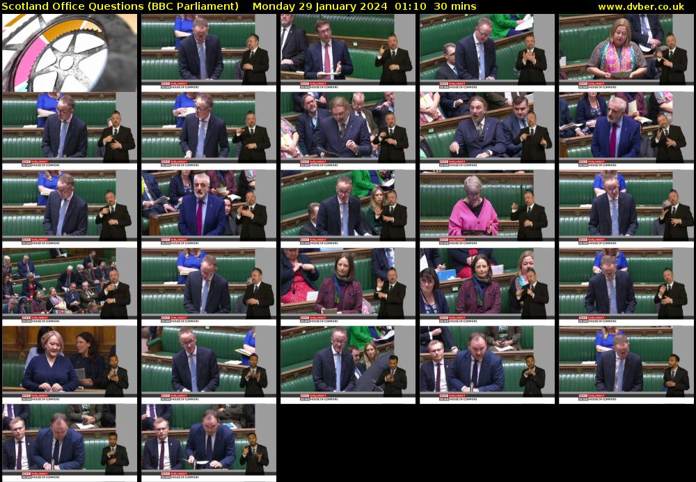 Scotland Office Questions (BBC Parliament) Monday 29 January 2024 01:10 - 01:40