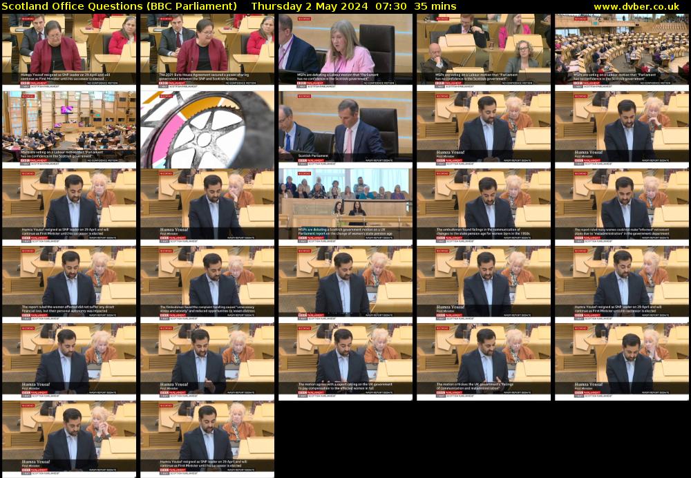 Scotland Office Questions (BBC Parliament) Thursday 2 May 2024 07:30 - 08:05