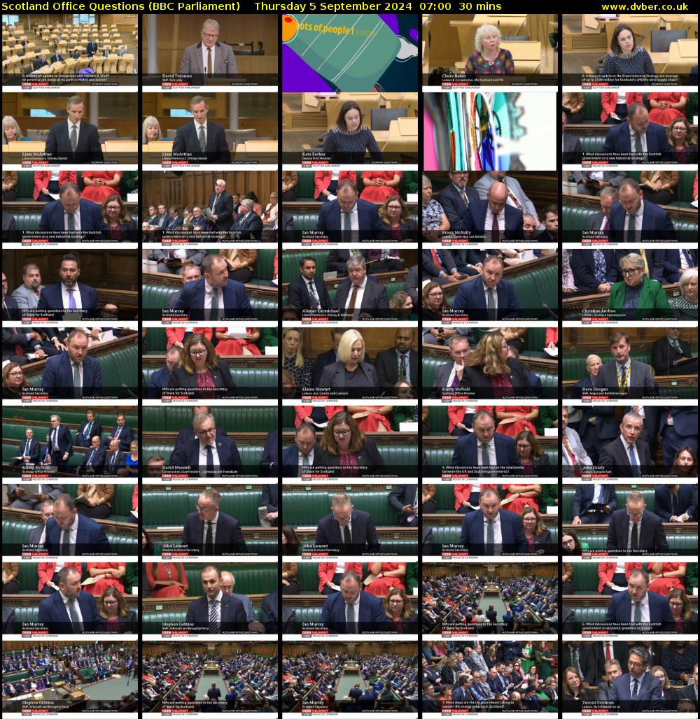 Scotland Office Questions (BBC Parliament) Thursday 5 September 2024 07:00 - 07:30