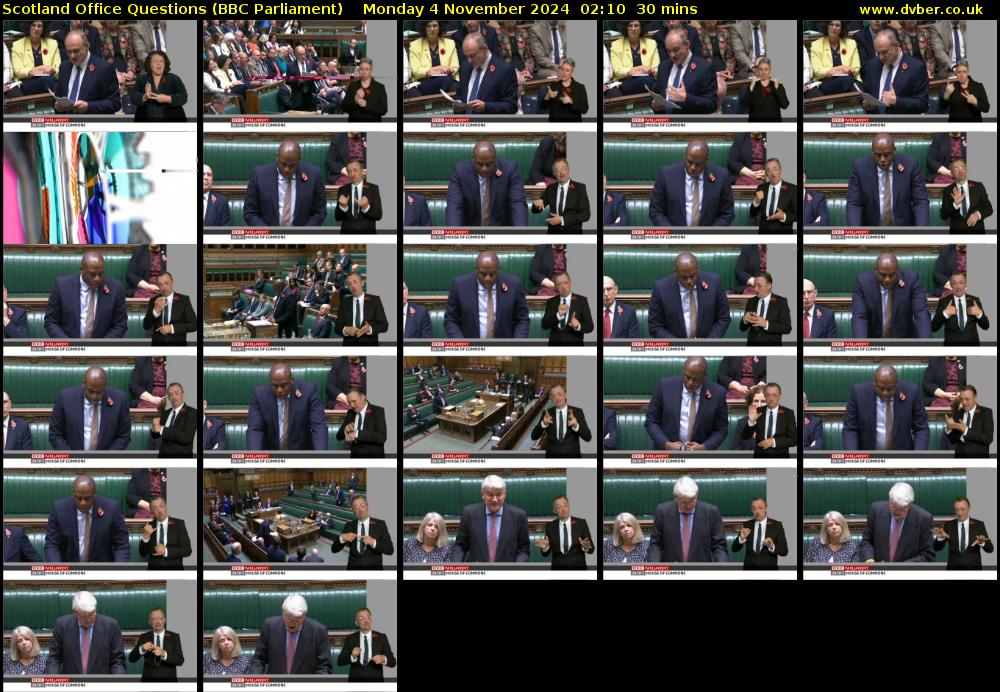 Scotland Office Questions (BBC Parliament) Monday 4 November 2024 02:10 - 02:40