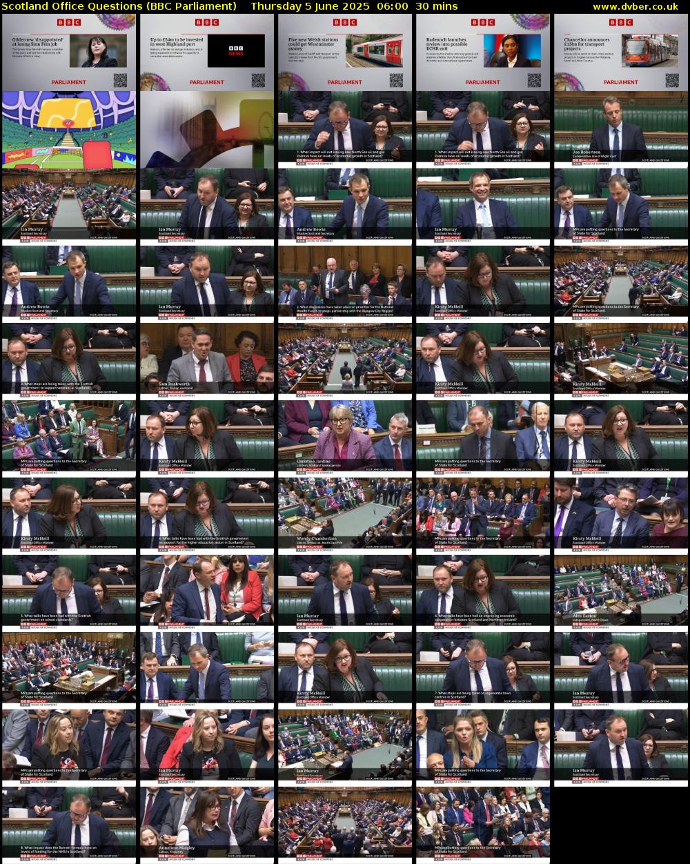 Scotland Office Questions (BBC Parliament) Thursday 5 June 2025 06:00 - 06:30