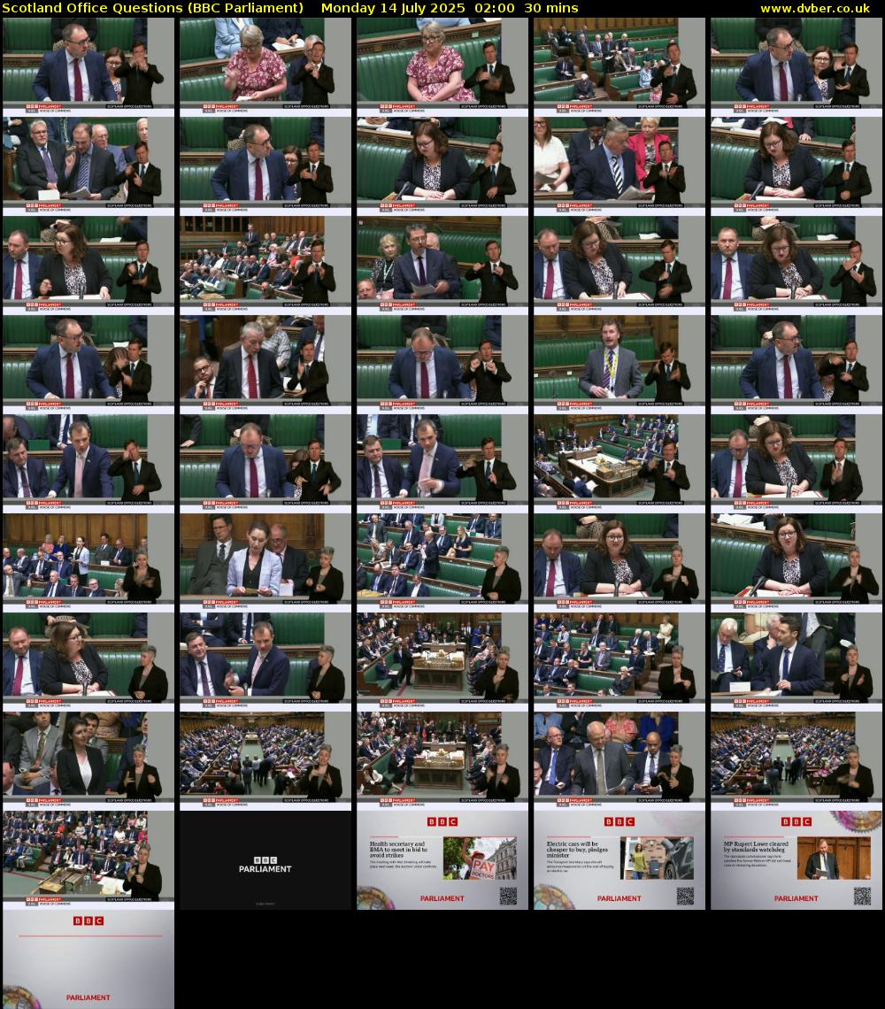 Scotland Office Questions (BBC Parliament) Monday 14 July 2025 02:00 - 02:30
