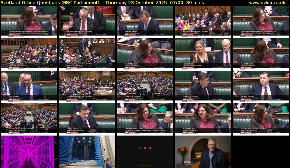 Scotland Office Questions (BBC Parliament) Thursday 23 October 2025 07:00 - 07:30