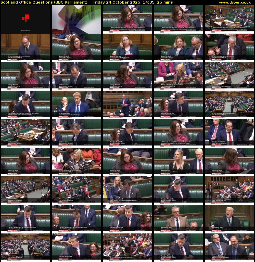 Scotland Office Questions (BBC Parliament) Friday 24 October 2025 14:35 - 15:00