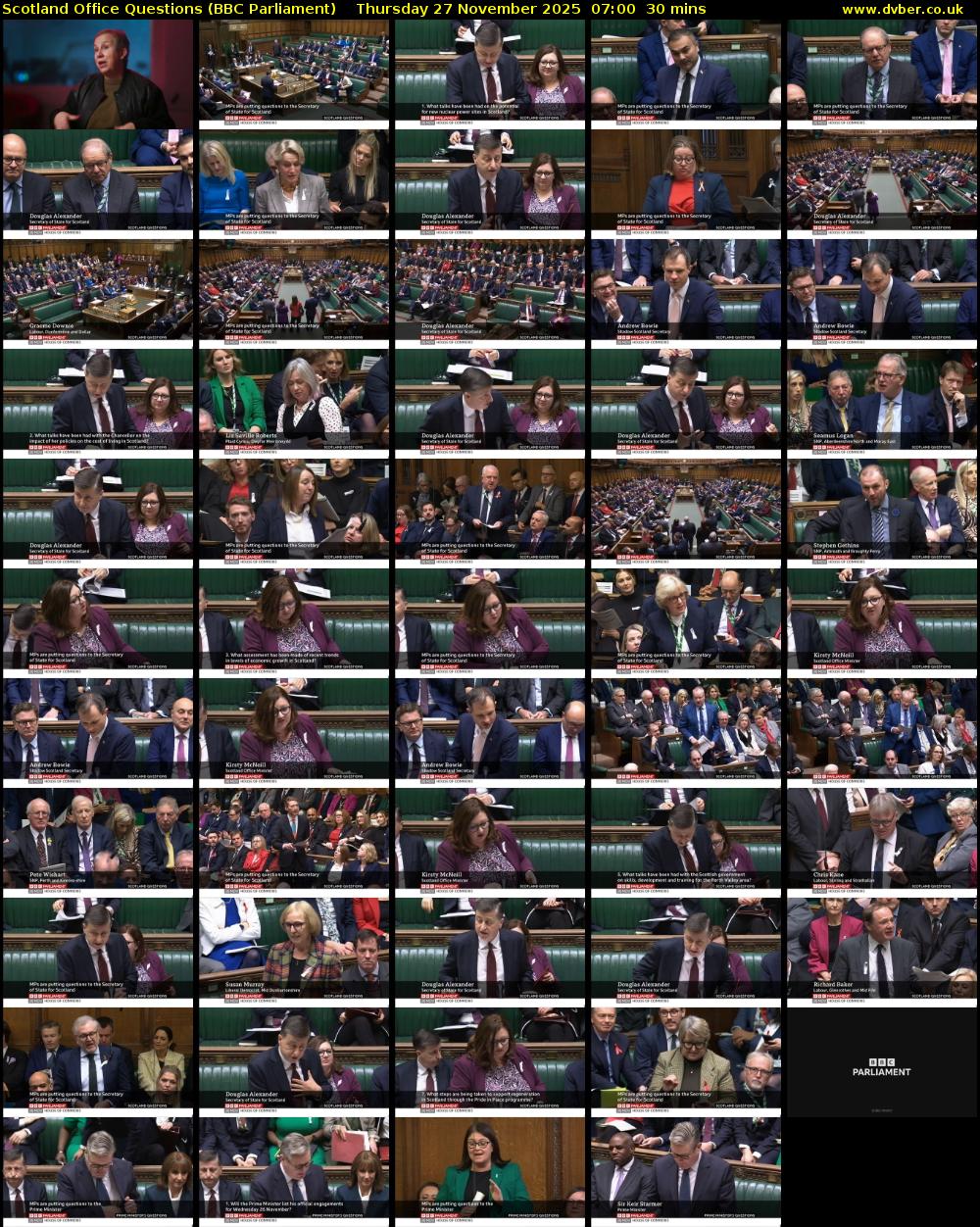 Scotland Office Questions (BBC Parliament) Thursday 27 November 2025 07:00 - 07:30